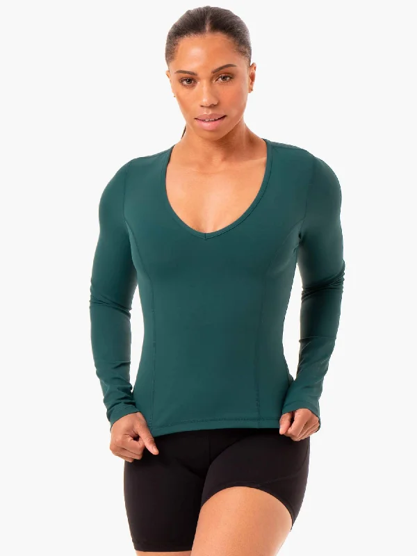Chic Clothing For Women Boutique Styles NKD Align Long Sleeve Training Top - Teal