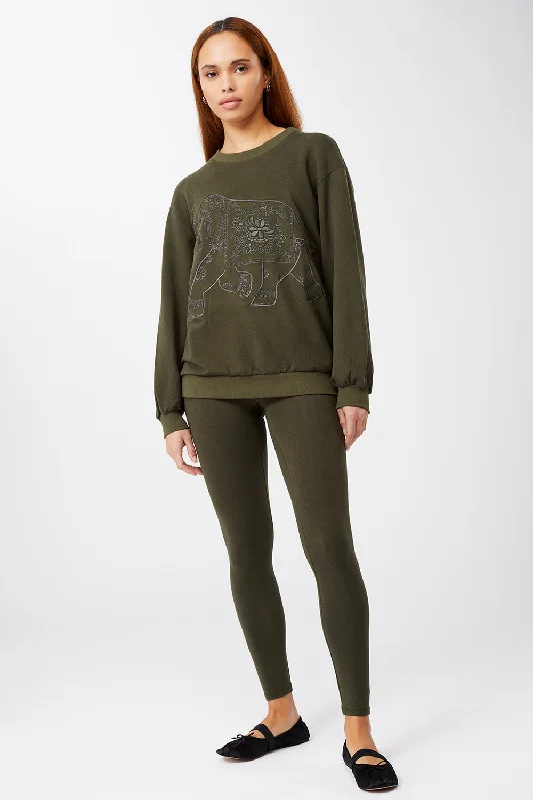Fashionable Women's Clothes Cozy Comfort Style Sale "Ganesha" Sweater (Jungle)