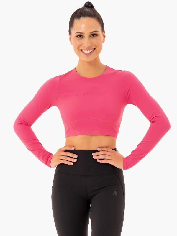 Women's Sports Apparel Fashion Forward Femininity Sola Long Sleeve Top - Pink