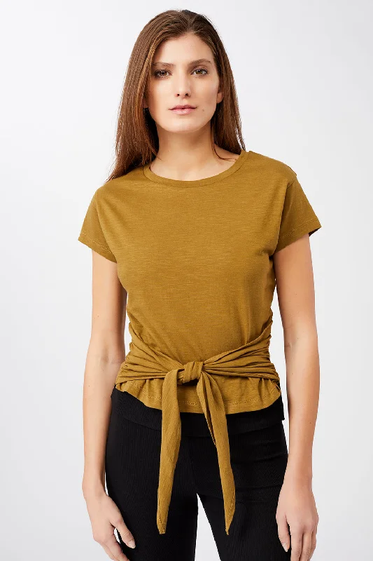 Women's Activewear Apparel Fashion Sale American Tee (Olive), GOTS