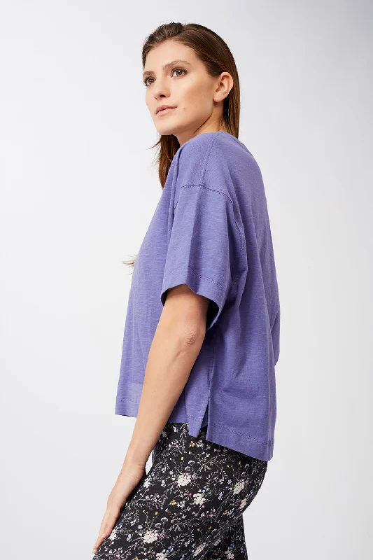 Women's Clothes Timeless Style Promotions Boxy Tee (Deep Violet), GOTS