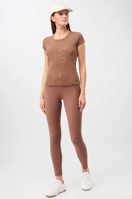 Affordable Women's Garments Elegant Style Piqué Roundneck (Cappuccino), GOTS