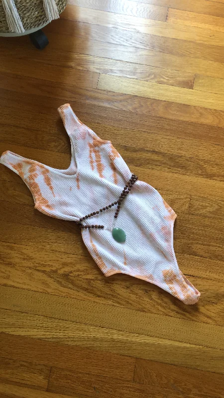 Rust Angled Bamboo Tie Dye
