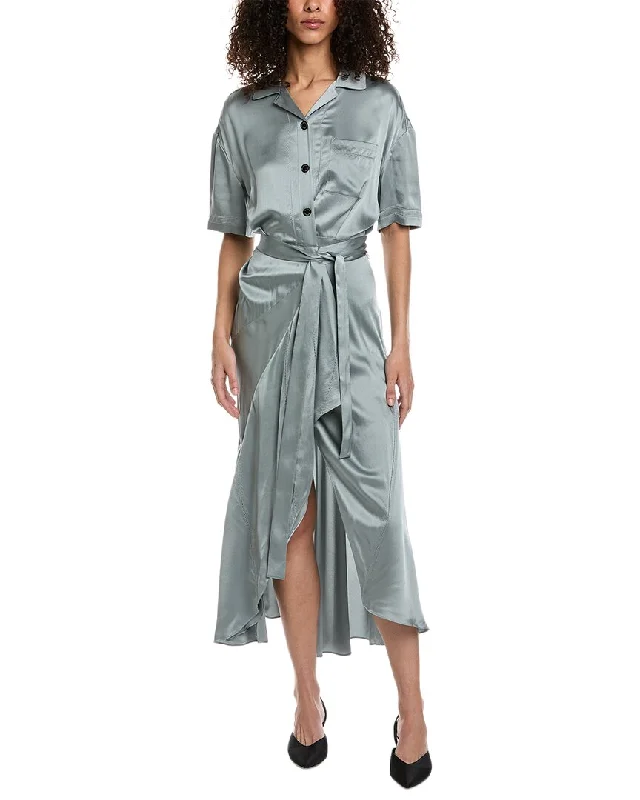 Women's Comfy Attire For Lounging Vintage-Modern Style Offers Burberry Emily Tie-Waist Silk Shirtdress Women's Comfy Attire For Lounging Vintage-Modern Style Offers Burberry Emily Tie-Waist Silk Shirtdress