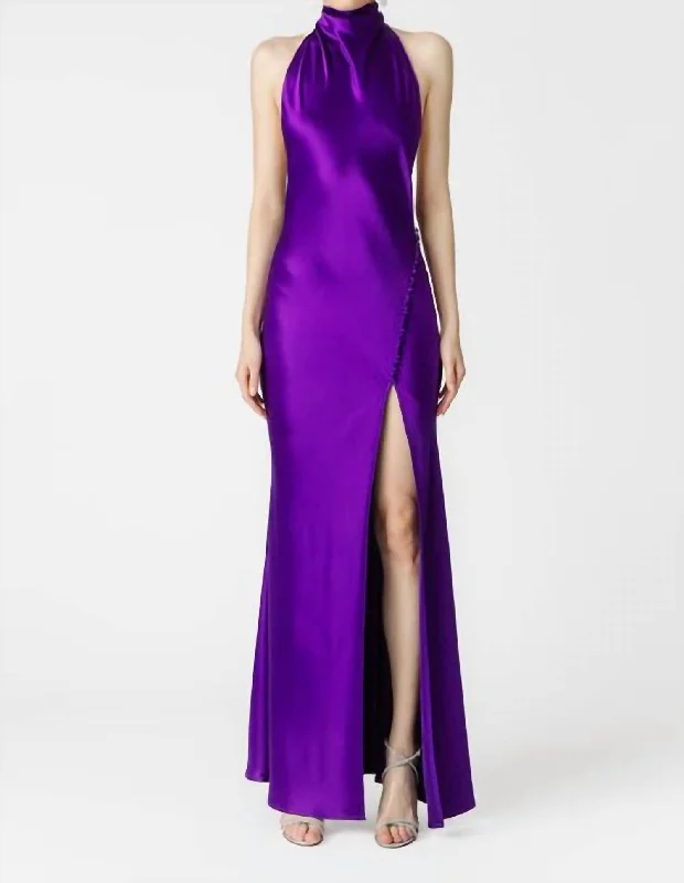 Women's Travel Garments Laid-Back Fashion Offers Penelope Gown In Purple