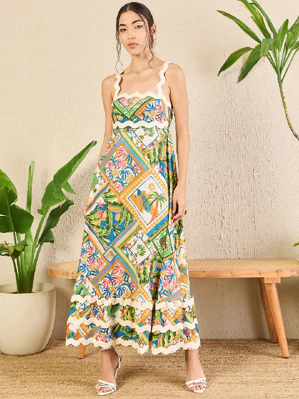Women's Clothing For Everyday Wear Timeless Elegance Redefined Printed Cotton Ric-Rac Dress Women's Clothing For Everyday Wear Timeless Elegance Redefined Printed Cotton Ric-Rac Dress