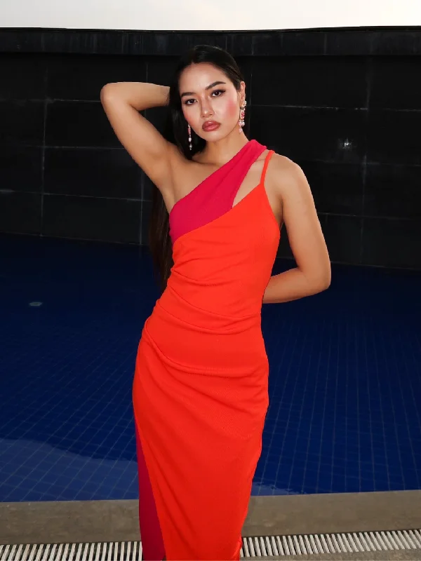Women's Comfortable Garments Limited Edition Stretchable Ribbed Dual-Color Dress