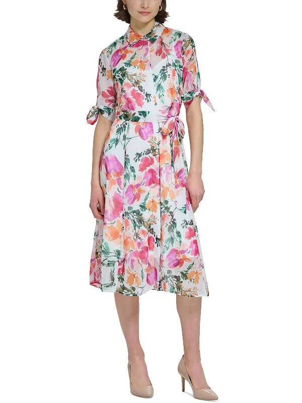 Women's Comfortable Apparel Flash Sale Fever Womens Collared Knee-Length Shirtdress