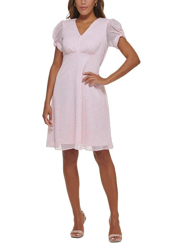 Women's Sporty Clothes Sale Event, Prices Rock Womens Puff Sleeve Knee-Length Fit & Flare Dress Women's Sporty Clothes Sale Event, Prices Rock Womens Puff Sleeve Knee-Length Fit & Flare Dress