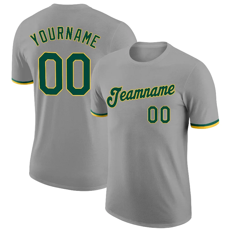 Urban-Inspired Unisex Fashion Trends Bold Fashion Sales Custom Gray Green-Gold Performance T-Shirt Urban-Inspired Unisex Fashion Trends Bold Fashion Sales Custom Gray Green-Gold Performance T-Shirt