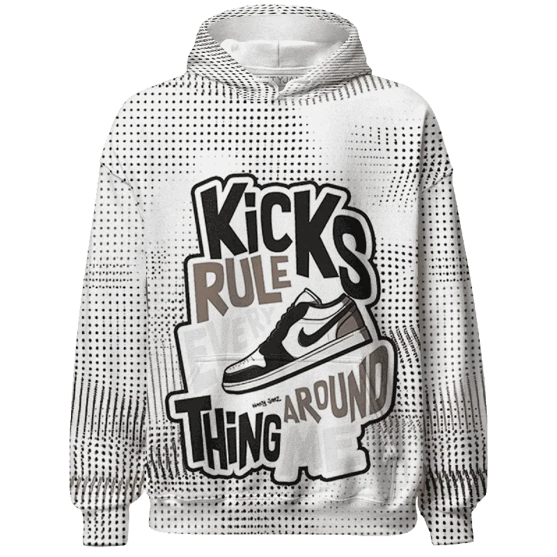 Sustainable Gender-Neutral Apparel Street Chic Discounts NastyJamz Low Mocha 1s Hoodie Match Kicks Rule All-Over Print